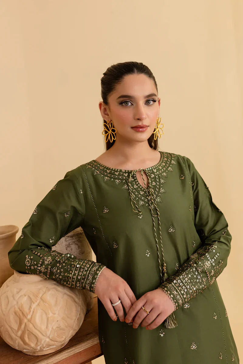 Liyana – Olive Green 2Pc Embroidered Suit