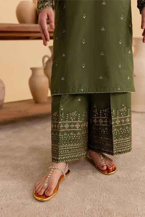 Liyana – Olive Green 2Pc Embroidered Suit