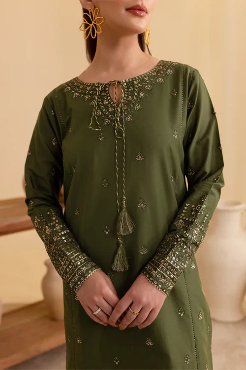 Liyana – Olive Green 2Pc Embroidered Suit