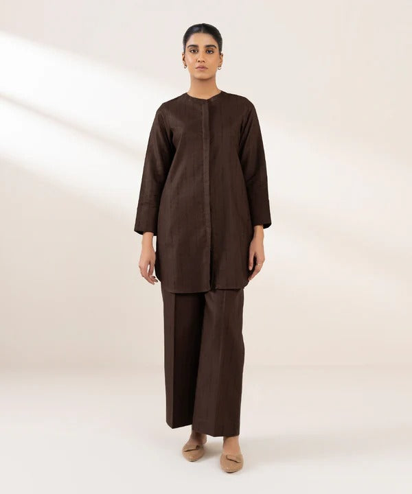 Slate Grey Embroidered 2-Piece Kameez Shalwar Set