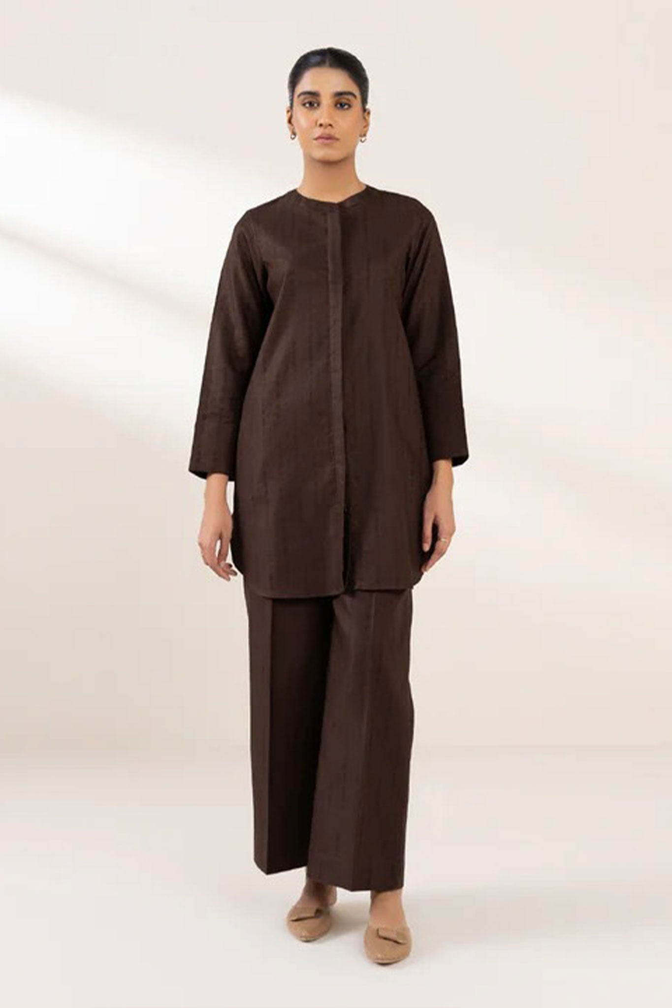 Slate Grey Embroidered 2-Piece Kameez Shalwar Set