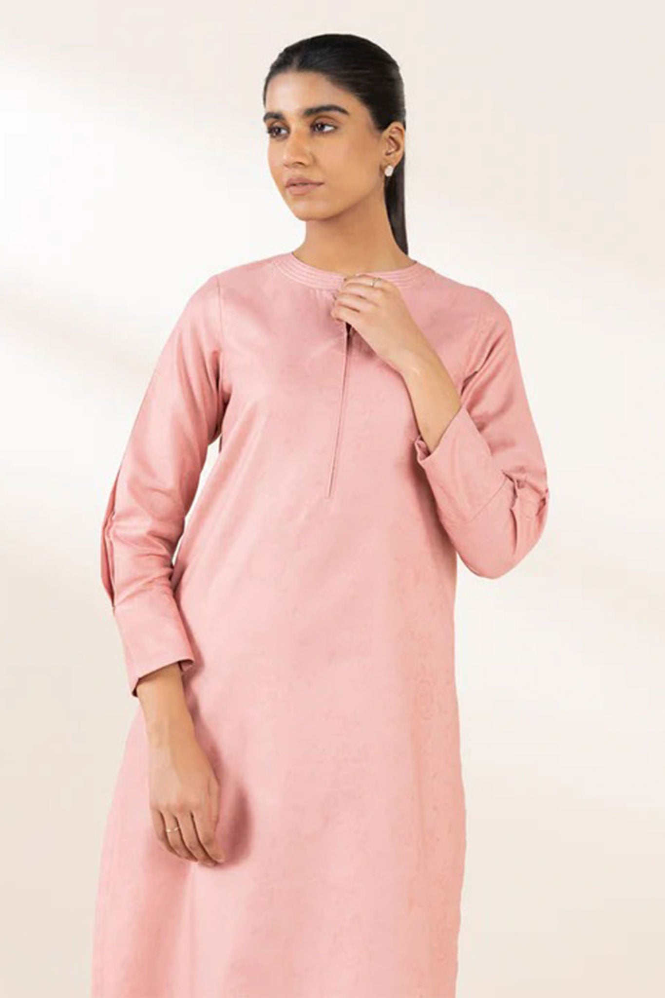 Blush Pink Minimalist 2-Piece Kameez Shalwar Set