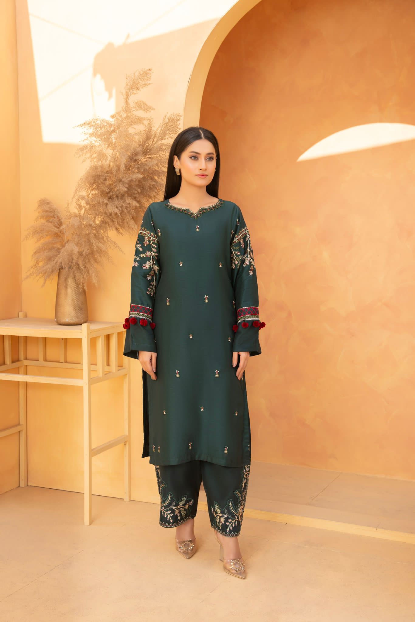 Cobalt Blue Embroidered 2-Piece Kameez Shalwar Set