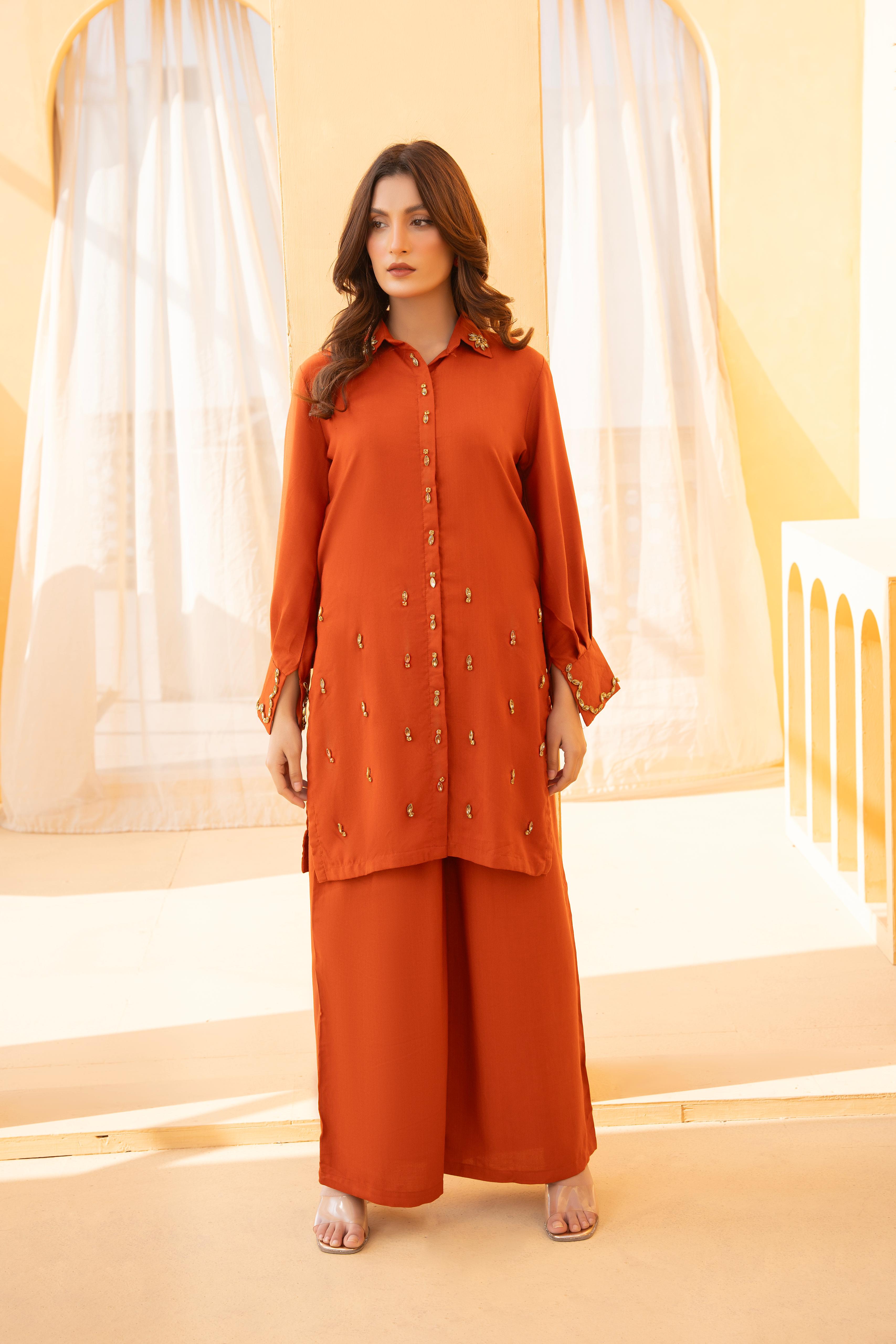 Rose Pink Embroidered 2-Piece Kameez Shalwar Set