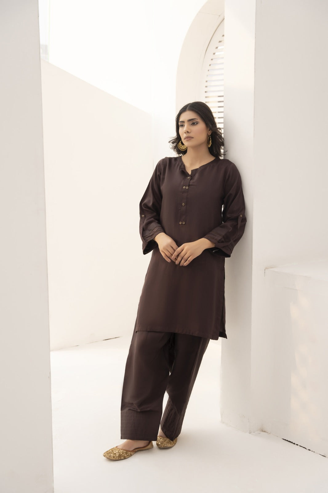 Teal Green Embroidered 2-Piece Kameez Shalwar Set