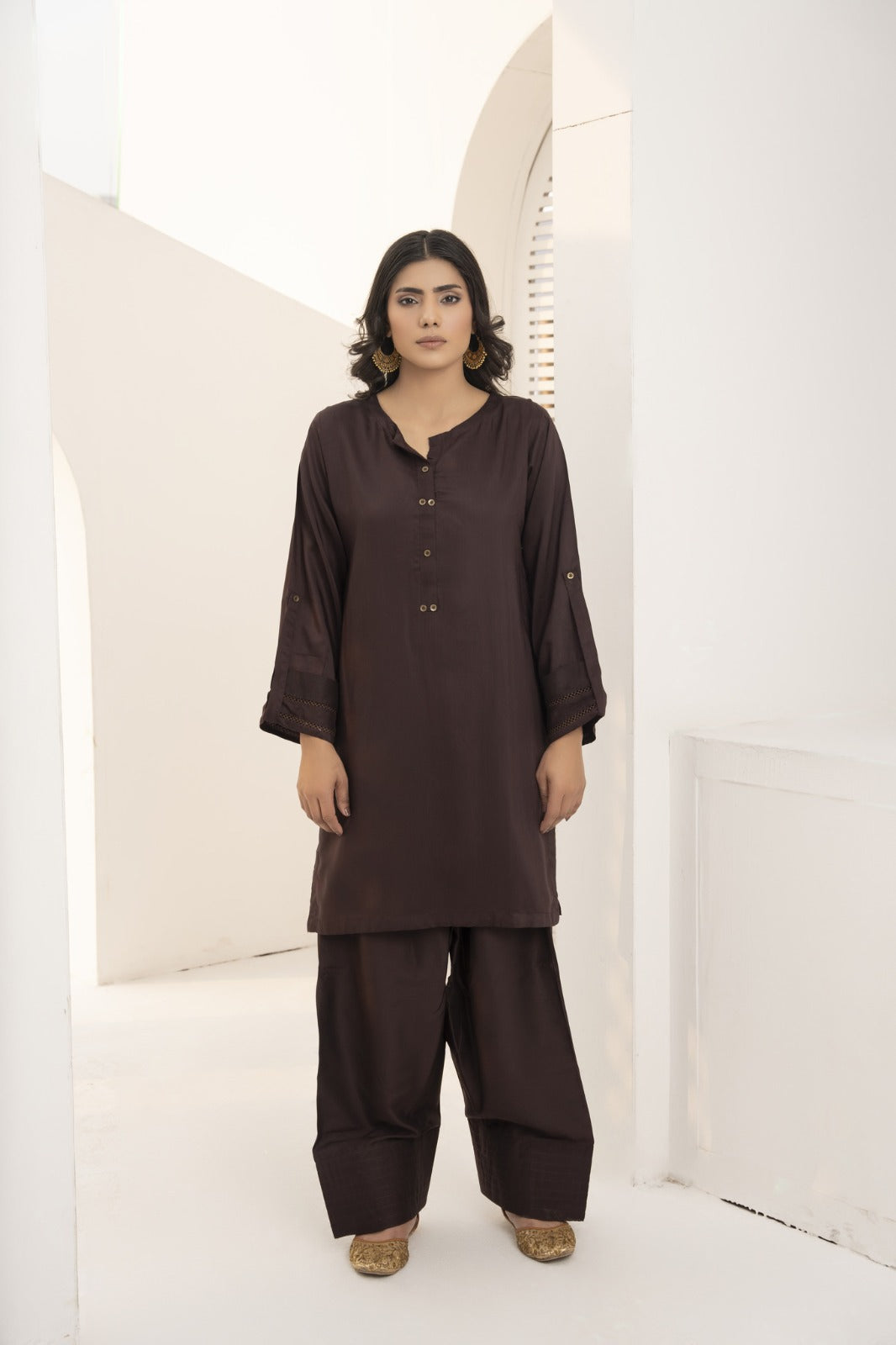 Teal Green Embroidered 2-Piece Kameez Shalwar Set