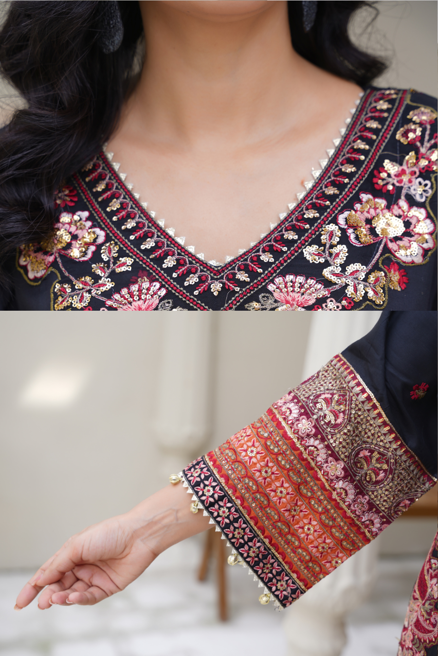 Zareen – Black Viscose 2Pc Suit | Ready to Wear