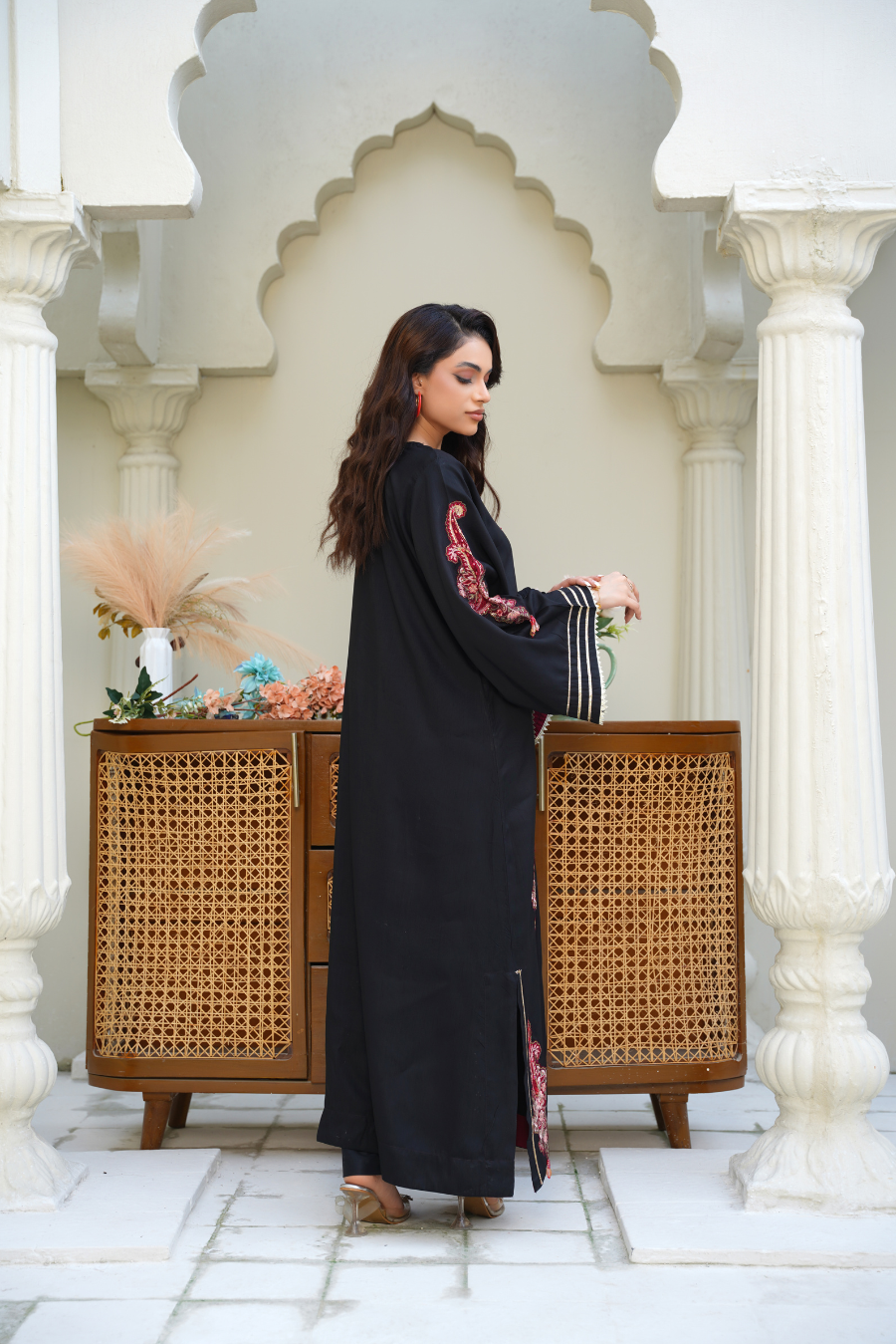 ✨ Anam A – Black Embroidered 2Pc Suit | Formal Pret