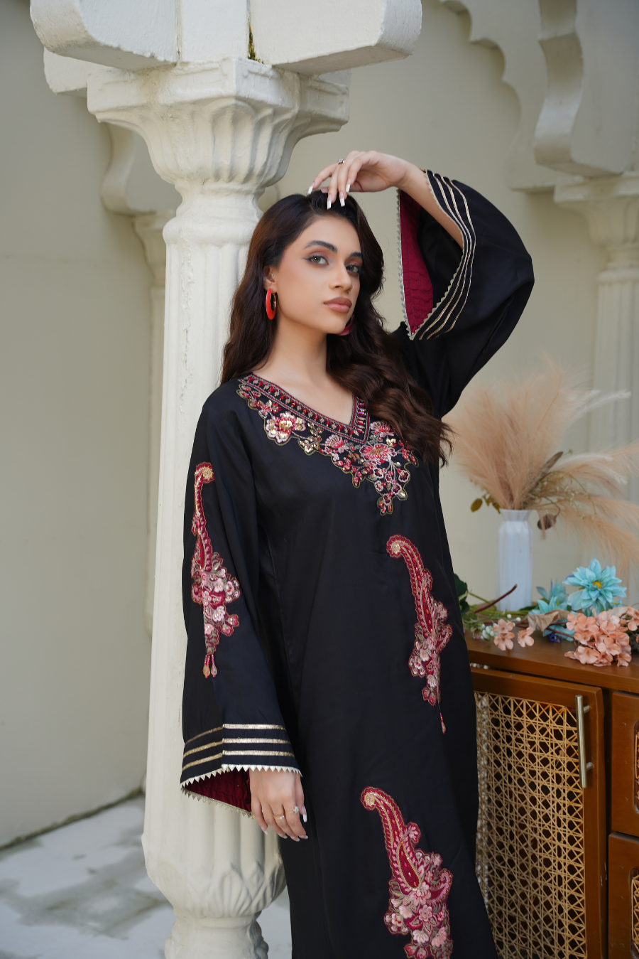 ✨ Anam A – Black Embroidered 2Pc Suit | Formal Pret