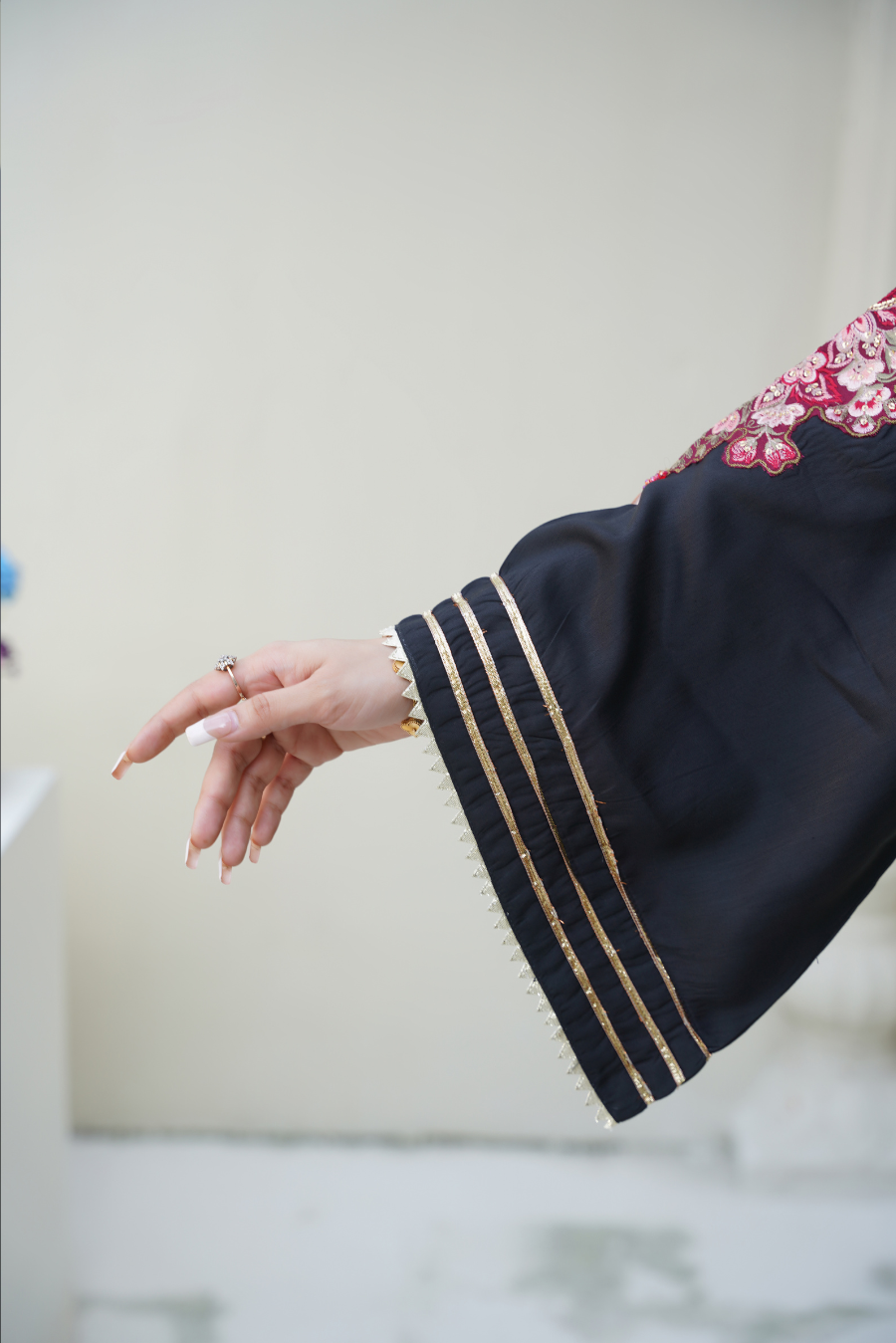 ✨ Anam A – Black Embroidered 2Pc Suit | Formal Pret